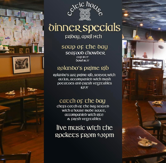 The Celtic House VA Friday Night Dinner Specials