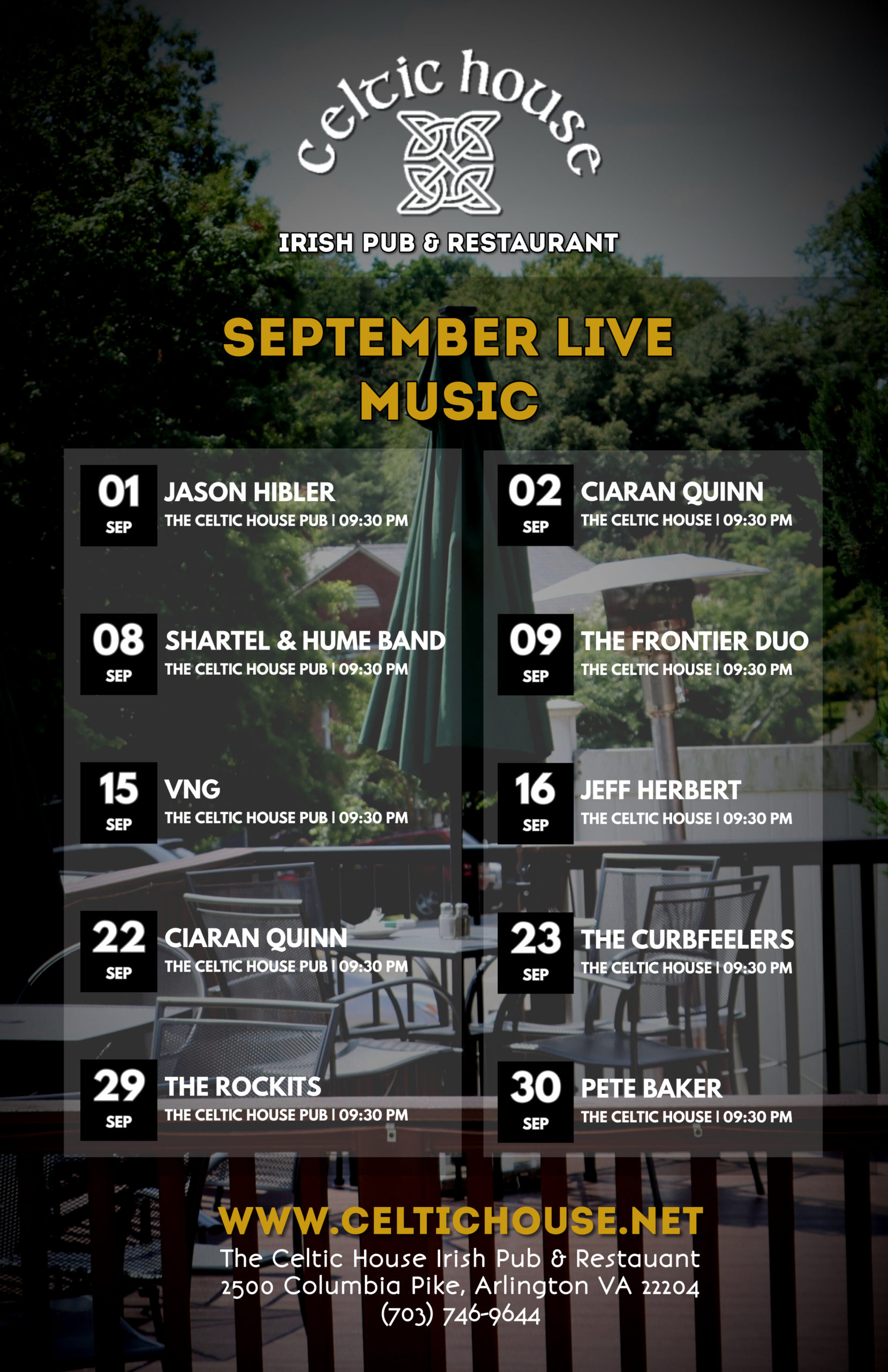 September Celtic House Live Music VA