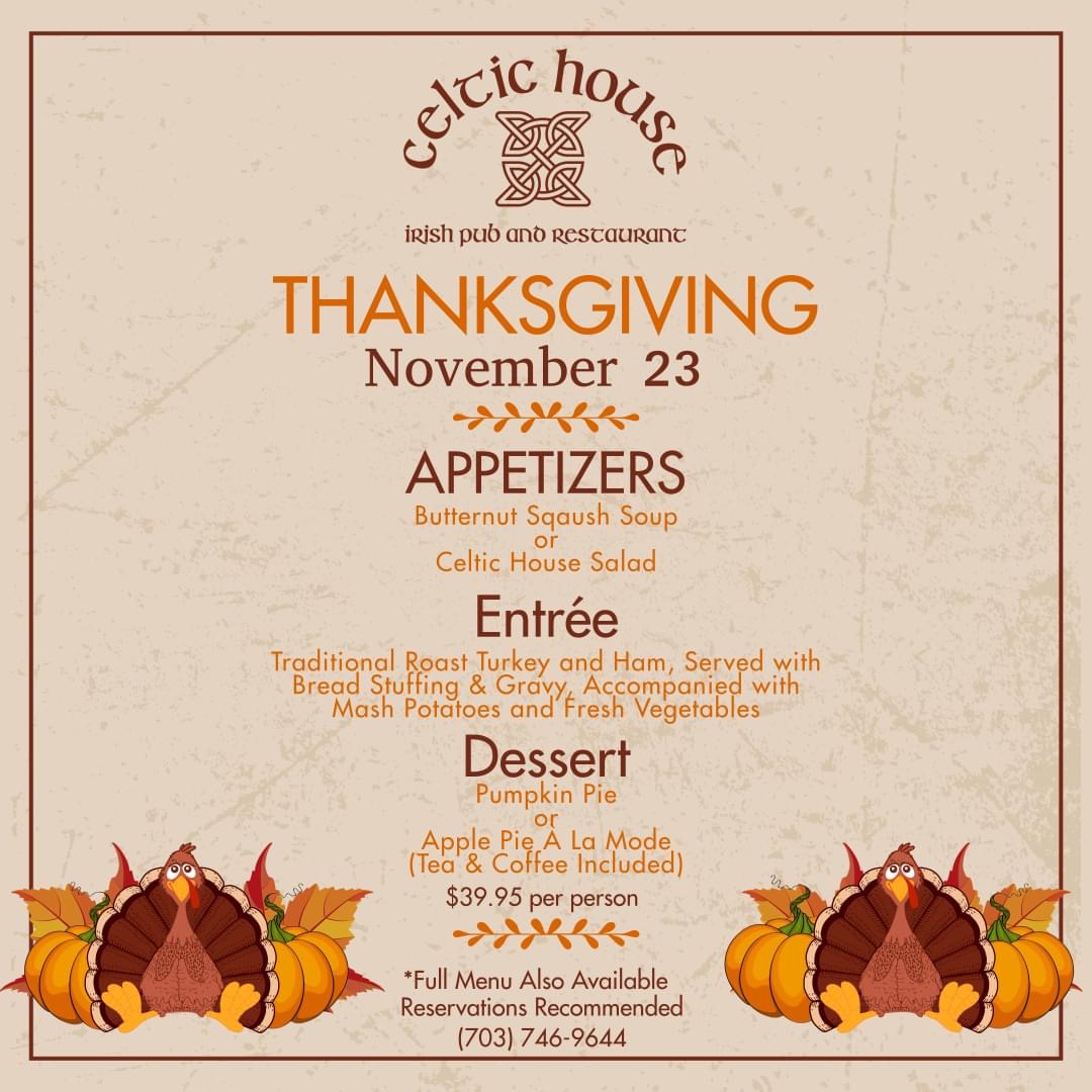 Celtic House VA 2023 Thanksgiving Dinner