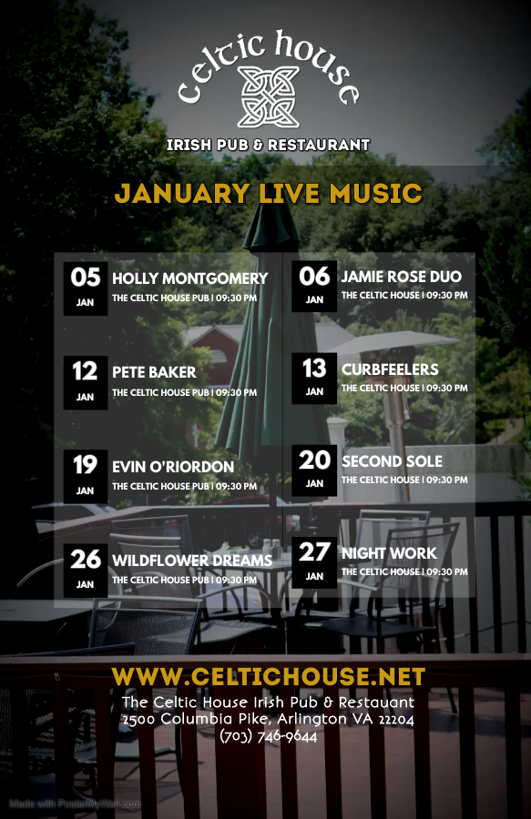 Celtic House VA Live Music January 2024