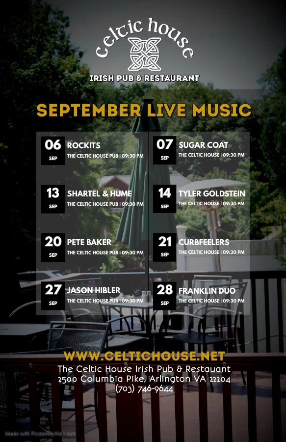 Celtic House VA Sept Live Music 2024