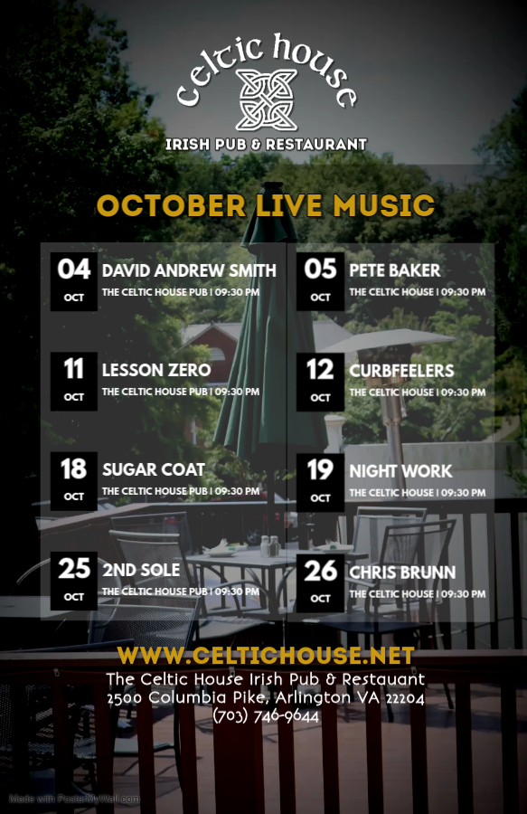 Celtic House VA October Live Music